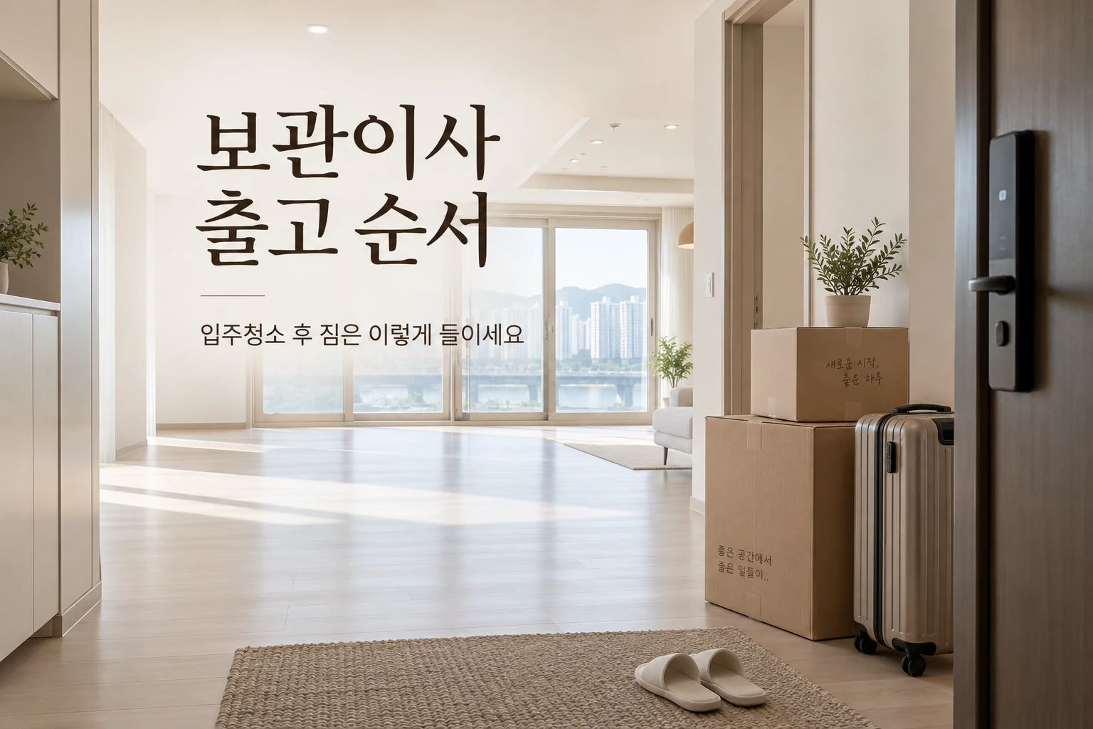 보관이사 출고 순서와 입주청소 후 이삿짐 반입을 보여주는 대표 이미지